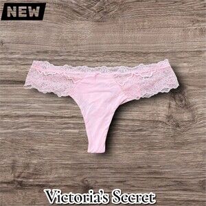 New NWT Victoria’s Secret Lace Thong Panty – Light Pink – Size Medium